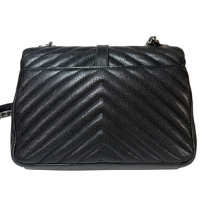 Yves Saint Laurent YSL Black Matelasse Leather Medium Collage Bag