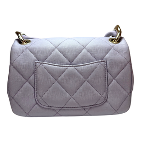 CHANEL Caviar Quilted Funky Match Mini Flap Light Purple
