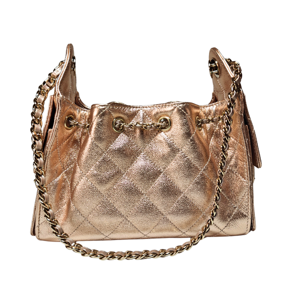 이미지를 갤러리 뷰어에 로드 , CHANEL 25 Champaign Gold CC Gold Hardware Shoulder Bag
