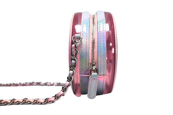 Load image into Gallery viewer, CHANEL Pink PVC &amp; Multicolor  Patent Leather CC Round Shoulder Bag
