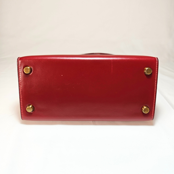 Load image into Gallery viewer, HERMES Mini Kelly 20 Box Calf Bordeaux Circle R Stamp 1988
