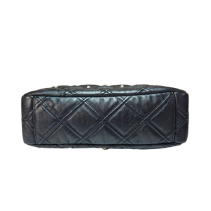 CHANEL Black Pearl Studded Quilted Flap Bag
