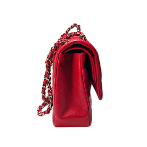 CHANEL Red Caviar Medium Classic Flap Bag