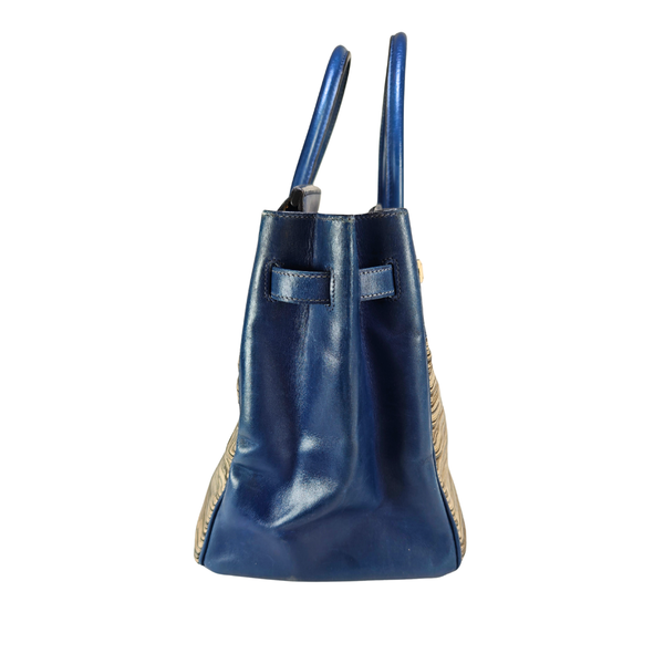 将图片加载到图库查看器，HERMES Vibrato Birkin 35 Blue Handle Bag
