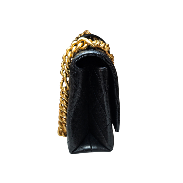 将图片加载到图库查看器，CHANEL Bracelet On Chain Flap Medium Black
