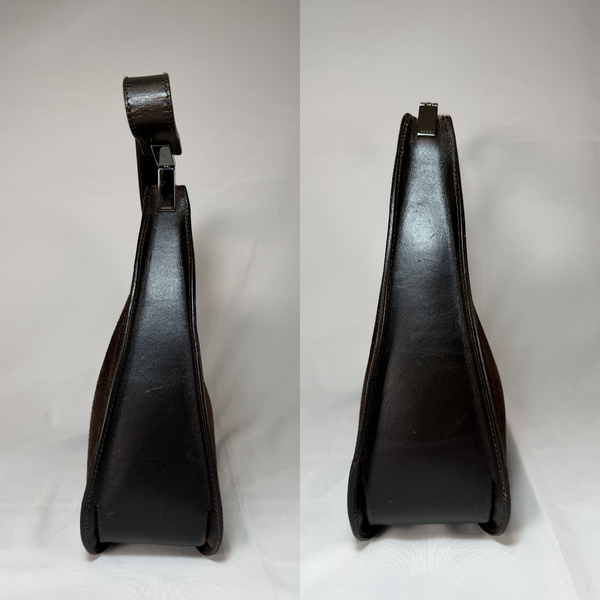 将图片加载到图库查看器，GUCCI  Brown Suede Moon  Shoulder Bag

