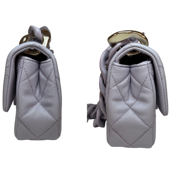 Load image into Gallery viewer, CHANEL Caviar Quilted Funky Match Mini Flap Light Purple
