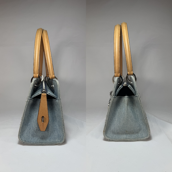 Load image into Gallery viewer, Christian Dior Denim Lady Dior East West Vintage Shoulder Bag
