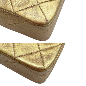 CHANEL Vintage Gold Lambskin 20cm Mini Square Flap Bag