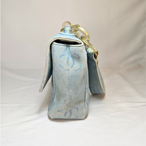CHANEL 2002-2003 Washed Blue Denim Handbag