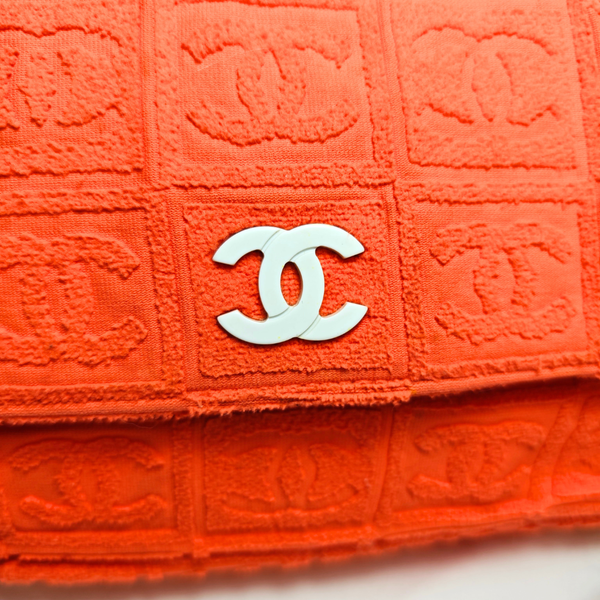 Load image into Gallery viewer, CHANEL Terry Cloth Orange Flap Bag
