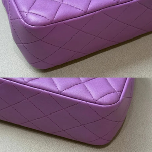 CHANEL Vintage Purple Lambskin Classic Flap Bag