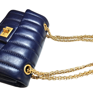 CHANEL ブラック　2.55　ダブルチェーンショルダーバッグ
