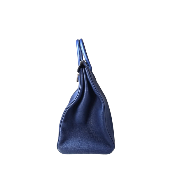 Load image into Gallery viewer, HERMES Blue Haut à Courroies Bag Togo Leather B Stamp 2023
