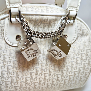Dior Trotter Gambler Dice Bowler White Hand Bag 2004FW