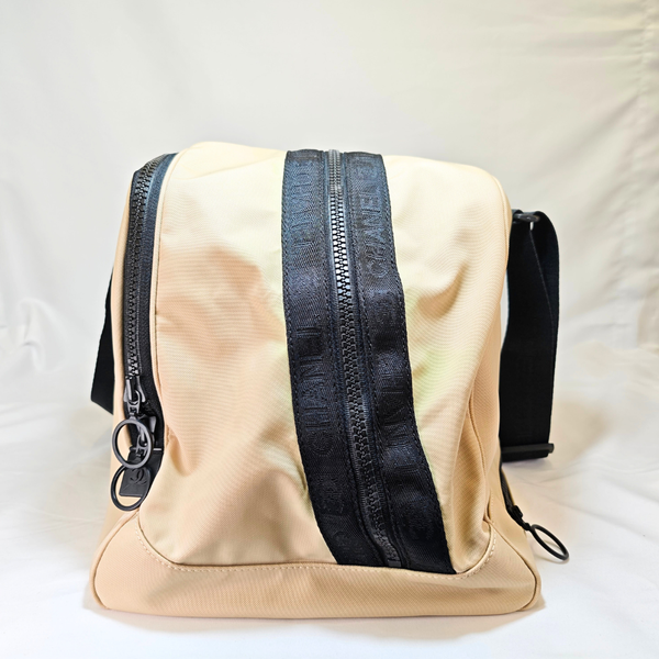 Load image into Gallery viewer, CHANEL Sport Line Boston Travel Nylon Duffle Bag Black Beige CC Logo
