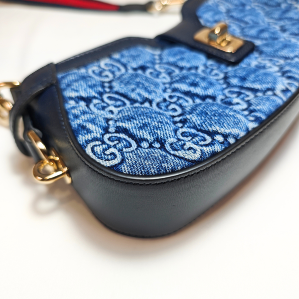 將圖片載入圖庫檢視器 GUCCI GG Moon Side Denim Shoulder Bag
