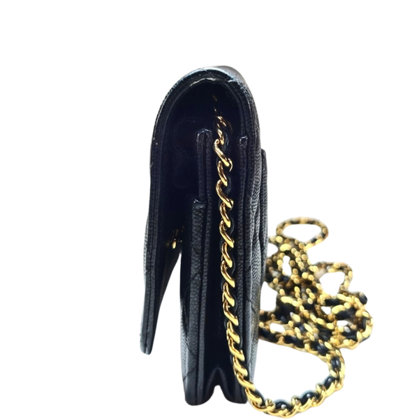 画像をギャラリービューアに読み込む, CHANEL キャビアスキン ポーカーチェーン ウォレットチェーン
