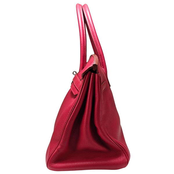 Load image into Gallery viewer, HERMES Birkin 35 Taurillon Leather Rouge Casaque Square O Stamp 2011
