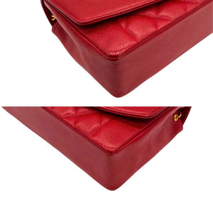 CHANEL Vintage Red Caviar Leather 25cm Diana Flap Bag