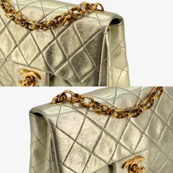 Load image into Gallery viewer, CHANEL Vintage Light Gold Lambskin Timeless Square Flap Bag
