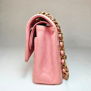 CHANEL サクラピンク キャビアスキンレザー フラップバッグ 25