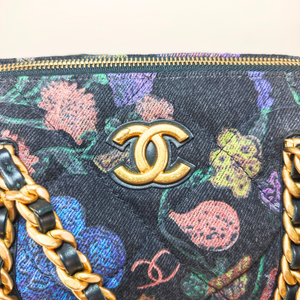 CHANEL ブラックデニム シェノンソー ボーリングバッグ ショルダーストラップ