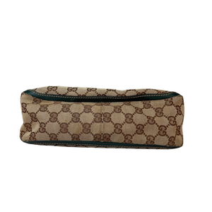 GUCCI  Abbey Top Handle Green GG Canvas Hand Bag
