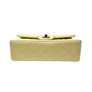 CHANEL Buttercream Yellow Caviar Small Classic Double Flap Bag