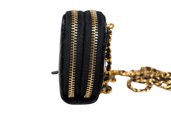 Load image into Gallery viewer, CHANEL Caviarskin Matelasse  Crossbody Chain Wallet Coin Case
