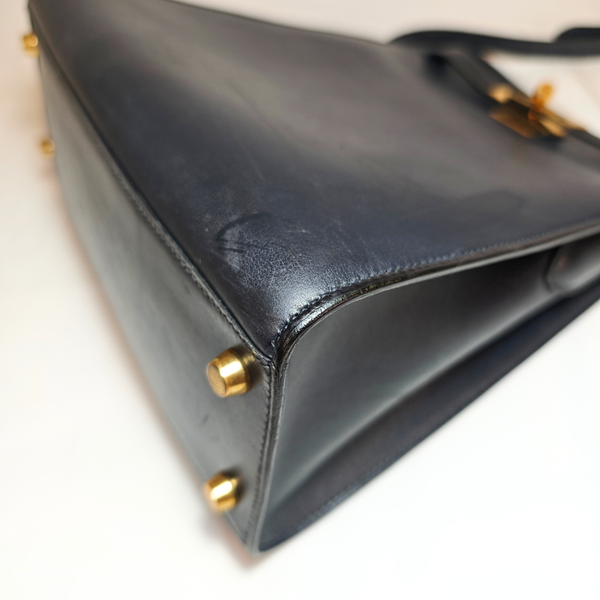 이미지를 갤러리 뷰어에 로드 , HERMES Kelly Sport MM Box Calf Black Shoulder Bag
