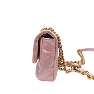CHANEL Matelasse Chain Shoulder Bag leather Grained calfskin Pink