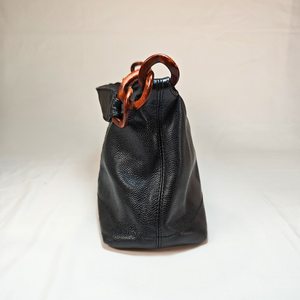 CHANEL Wood Caviar Black Hand Bag