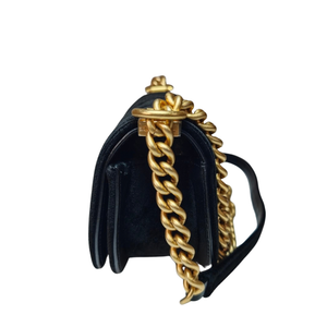 CHANEL Small Quilted Velvet Boy Messenger Bag crossbody bag