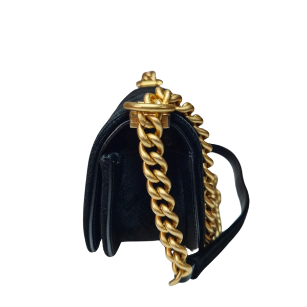 Load image into Gallery viewer, CHANEL Small Quilted Velvet Boy Messenger Bag crossbody bag
