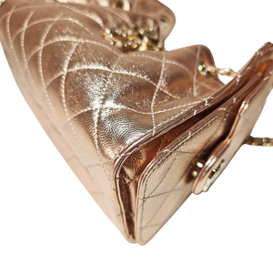 CHANEL 25 Champaign Gold CC Gold Hardware Shoulder Bag