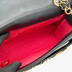 CHANEL Vintage Black Calfskin Enchained Flap Bag