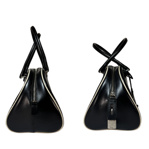PRADA Archive Black Leather Bowler Bag