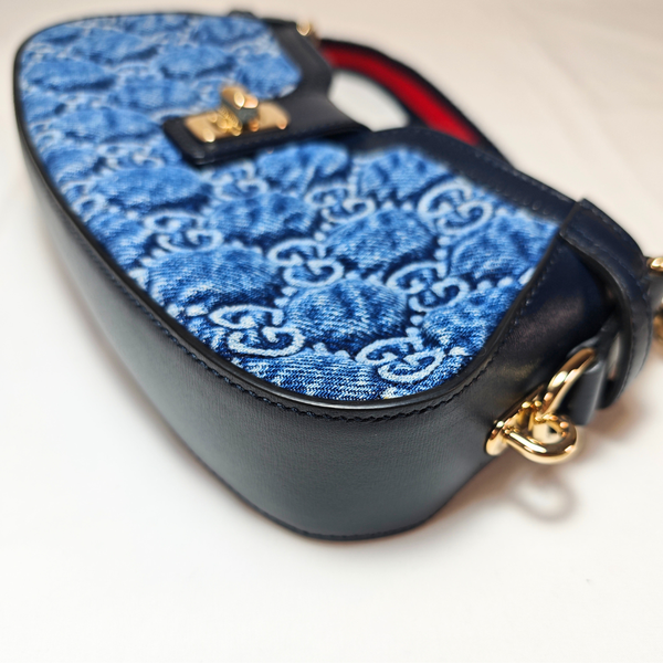 將圖片載入圖庫檢視器 GUCCI GG Moon Side Denim Shoulder Bag
