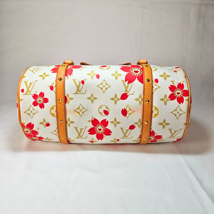 LOUIS VUITTON Papillon handbag Cherry Blossom Takashi Murakami Monogram Canvas White/Raspberry Pink Magnet type