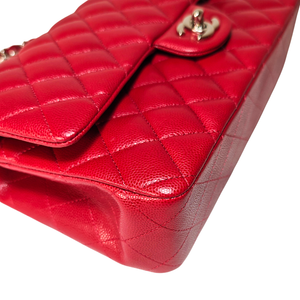 CHANEL Red Caviar Medium Classic Flap Bag