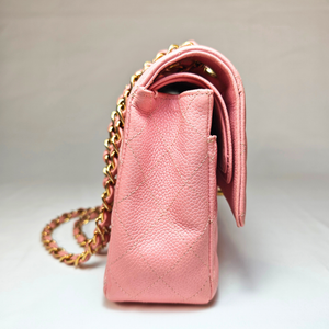 CHANEL サクラピンク キャビアスキンレザー フラップバッグ 25