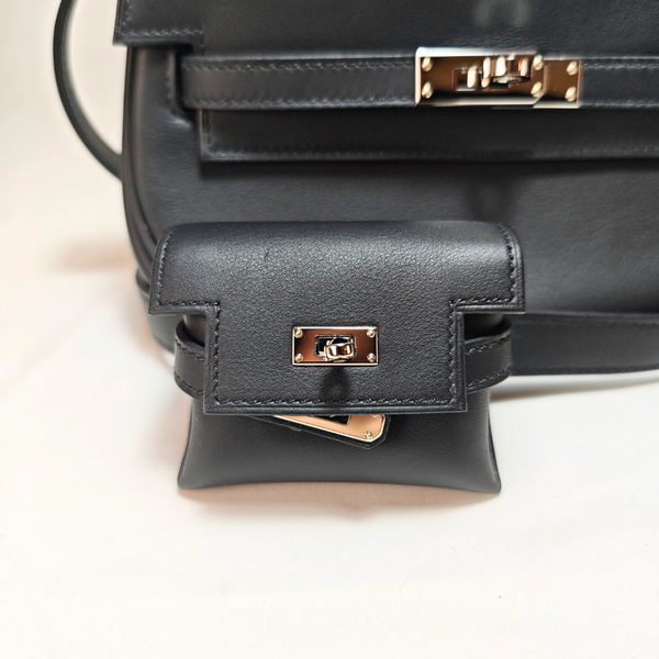 Load image into Gallery viewer, HERMES Shoulder bag Kelly Moove Noir Veau Swift Silver HW W Stamp 2024
