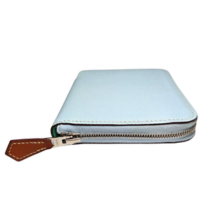 HERMES Wallet Azap Silk in Compact Blue Brume