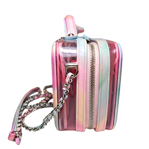 CHANEL Pink PVC & Multicolor  Patent Leather CC Vanity Case