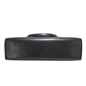 CHANEL Shoulder Black Leather Bag with Embossed CHANEL Logo