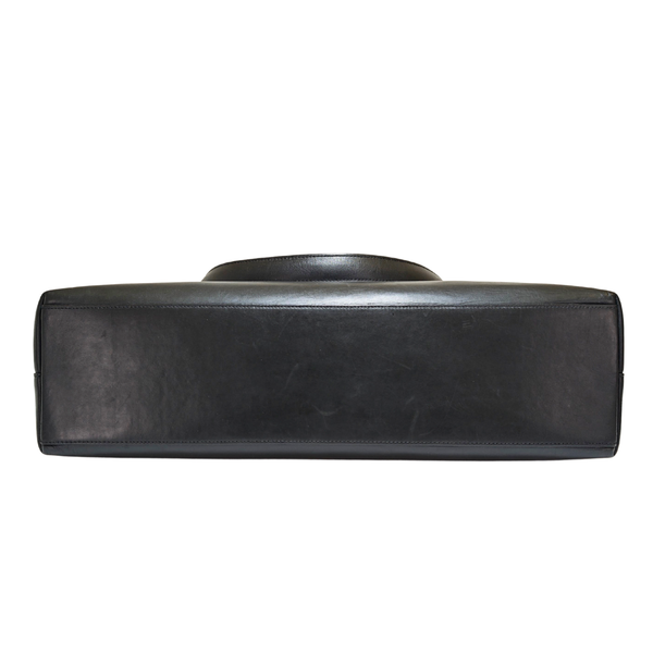 Load image into Gallery viewer, CHANEL Shoulder Black Leather Bag with Embossed CHANEL Logo
