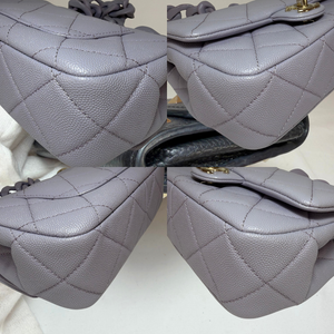 CHANEL Caviar Quilted Funky Match Mini Flap Light Purple