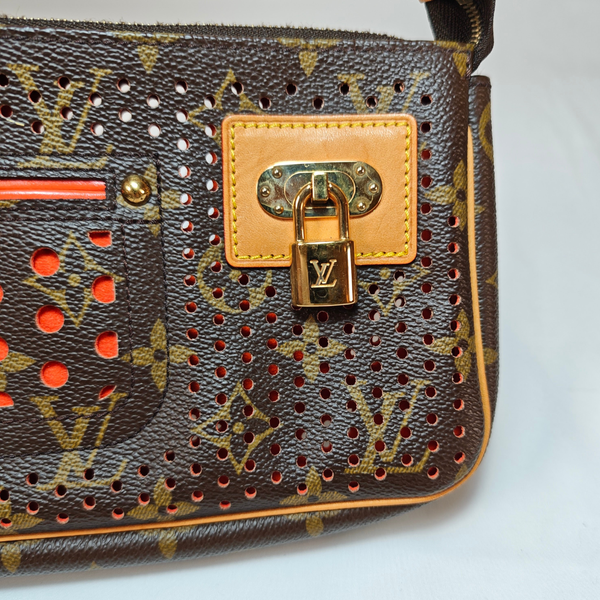 Load image into Gallery viewer, LOUIS VUITTON Perforated Pochette Accessories Monogram Canvas Fuchsia M95185
