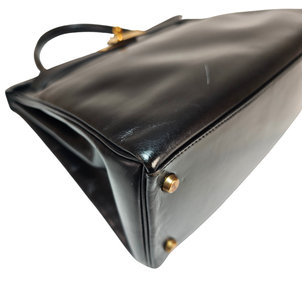 Load image into Gallery viewer, HERMES Kelly 28 Box Calf Black Circle R Stamp 1988

